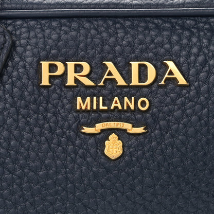 Prada Vitello Daino Medium Double Zip Shoulder Bag Baltico 10 of 12
