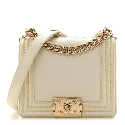 Chanel Iridescent Caviar Mini Boy Flap White 1 of 10