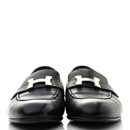 Hermes Goatskin Paris Loafers 39 Black 2 of 8