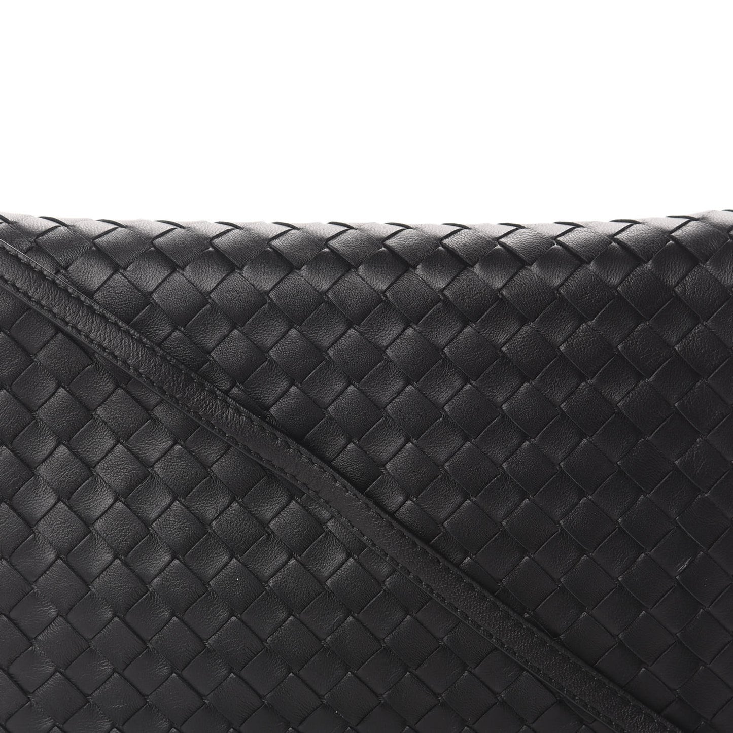 Nappa Intrecciato Flap Crossbody Black