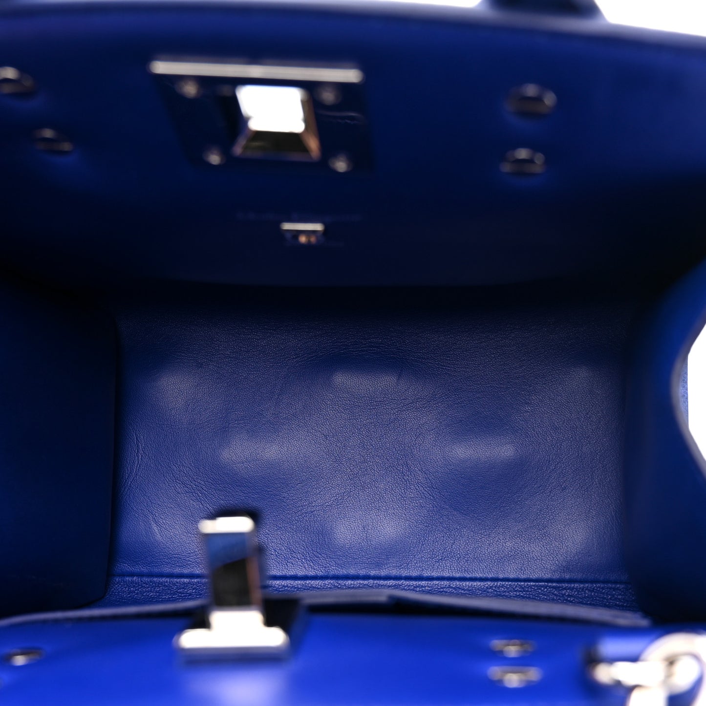 Hammered Calfskin Small The Studio Box Bag Lapis Lazuli