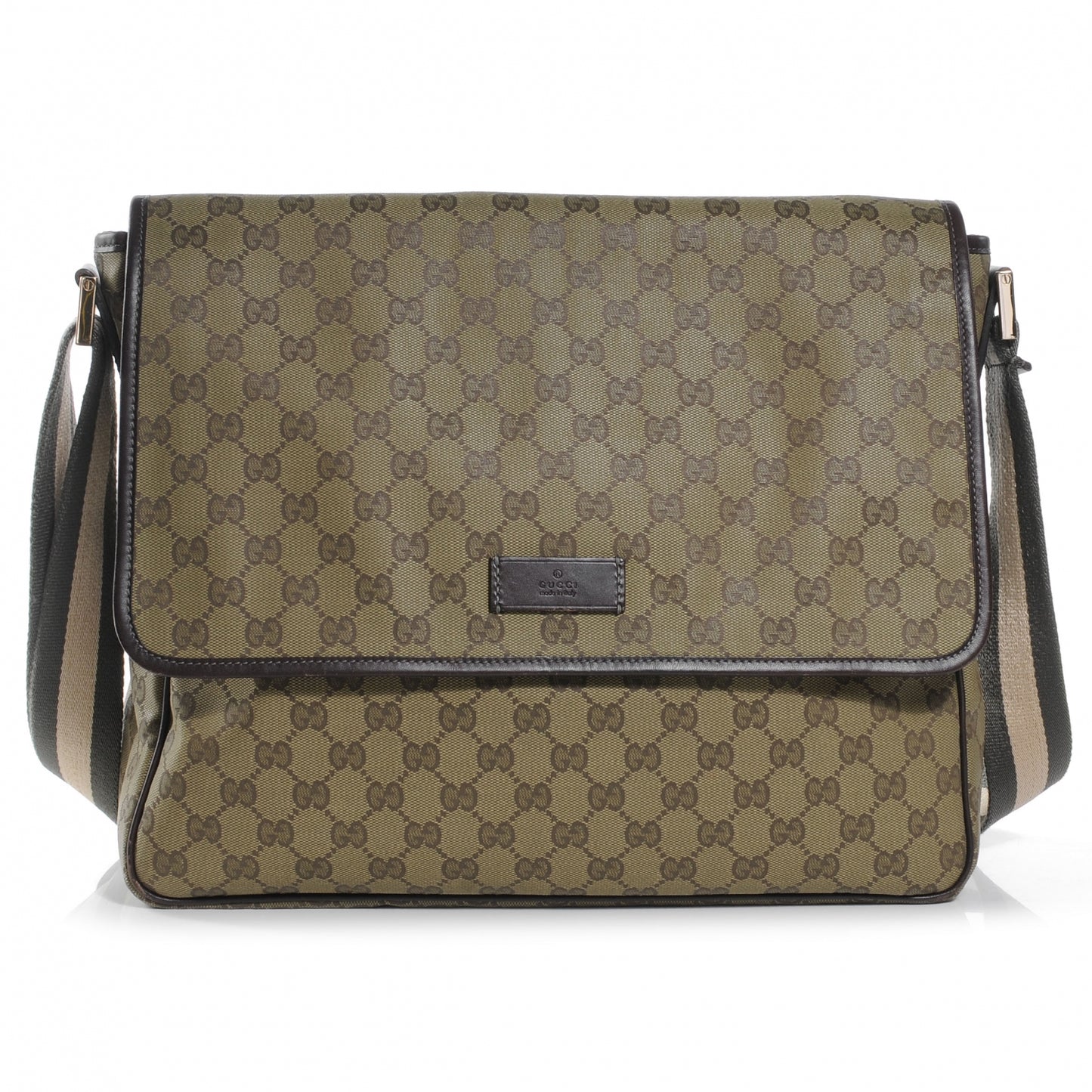 Monogram Medium Flap Messenger Bag Beige