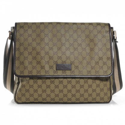 Gucci Monogram Medium Flap Messenger Bag Beige 1 of 8