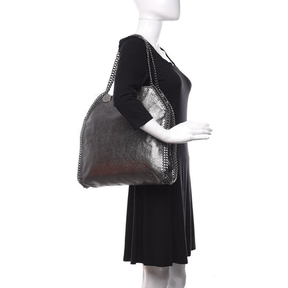 Stella McCartney Metallic Snake Print Small Falabella Tote Ruthenium 2 of 12