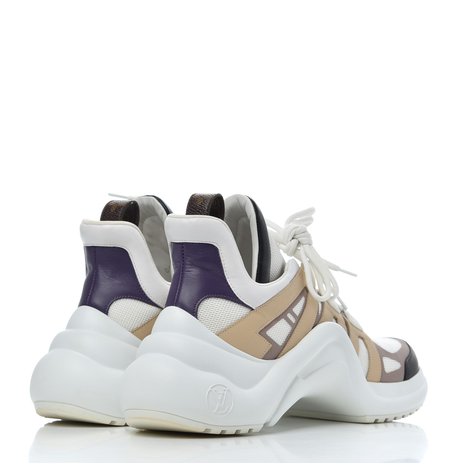 Louis Vuitton Calfskin Technical Nylon LV Archlight Sneakers 42 White Beige 4 of 14