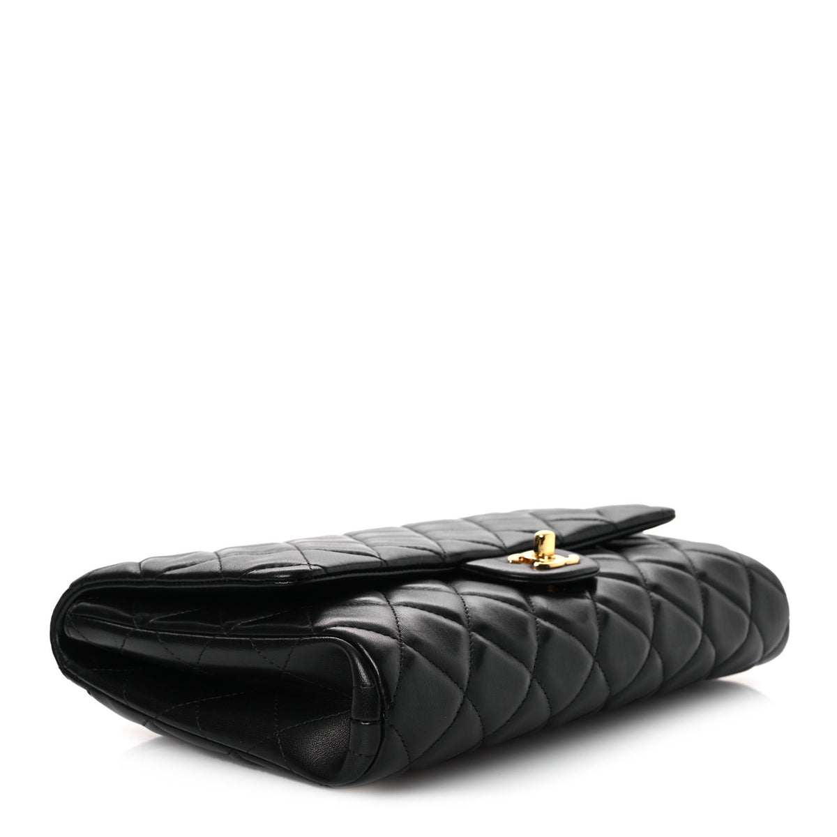 Chanel Lambskin Quilted Clutch with Chain Flap Black 4 of 10