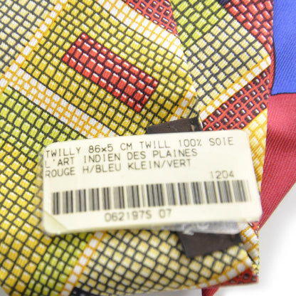 Hermes Silk L'Art Indien Des Plaines Twilly 6 of 6