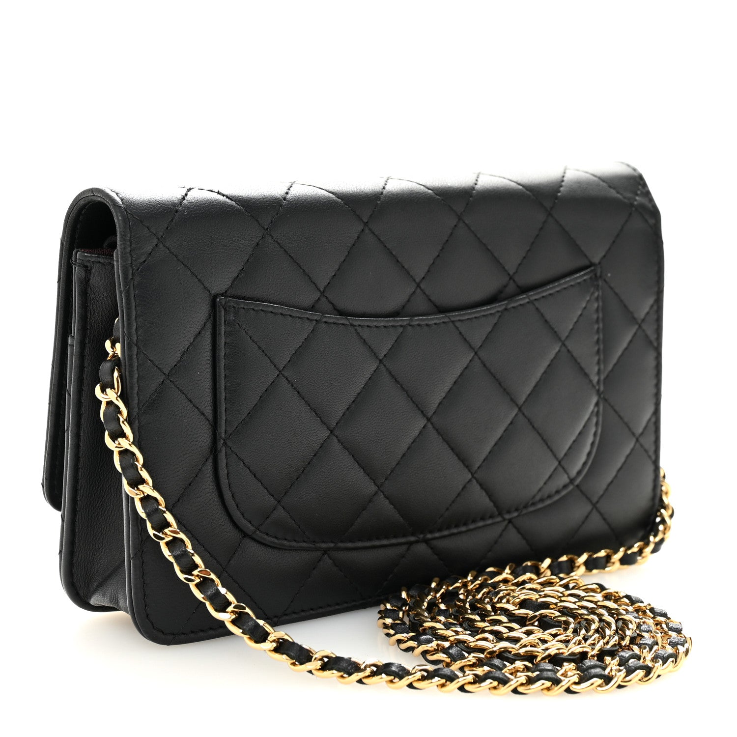 Chanel Lambskin Quilted Wallet On Chain WOC Black 3 of 11