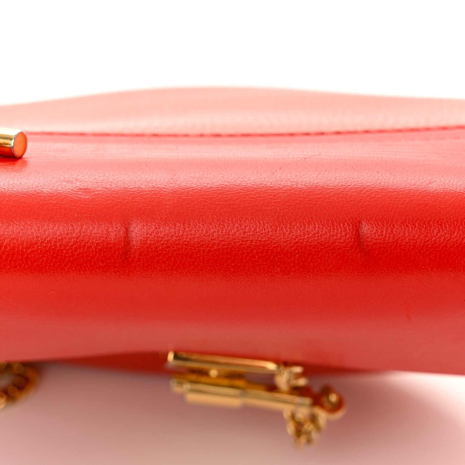 Chloe Grained Calfskin Lambskin Mini Drew Shoulder Bag Coral Pop 8 of 12
