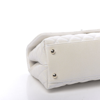 Chanel Iridescent Caviar Quilted Small Coco Handle Flap White 9 of 11