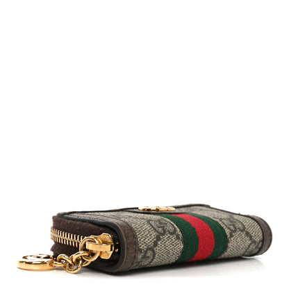 Gucci GG Supreme Monogram Web Ophidia Zip Around Key Case Beige New Acero 4 of 7