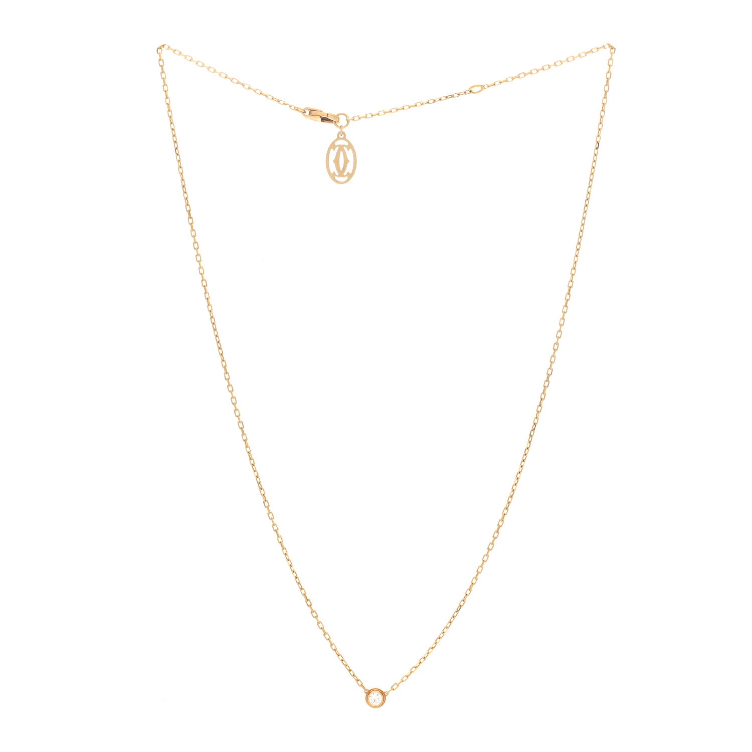 Cartier 18K Yellow Gold Diamond SM D'Amour Pendant Necklace 3 of 4