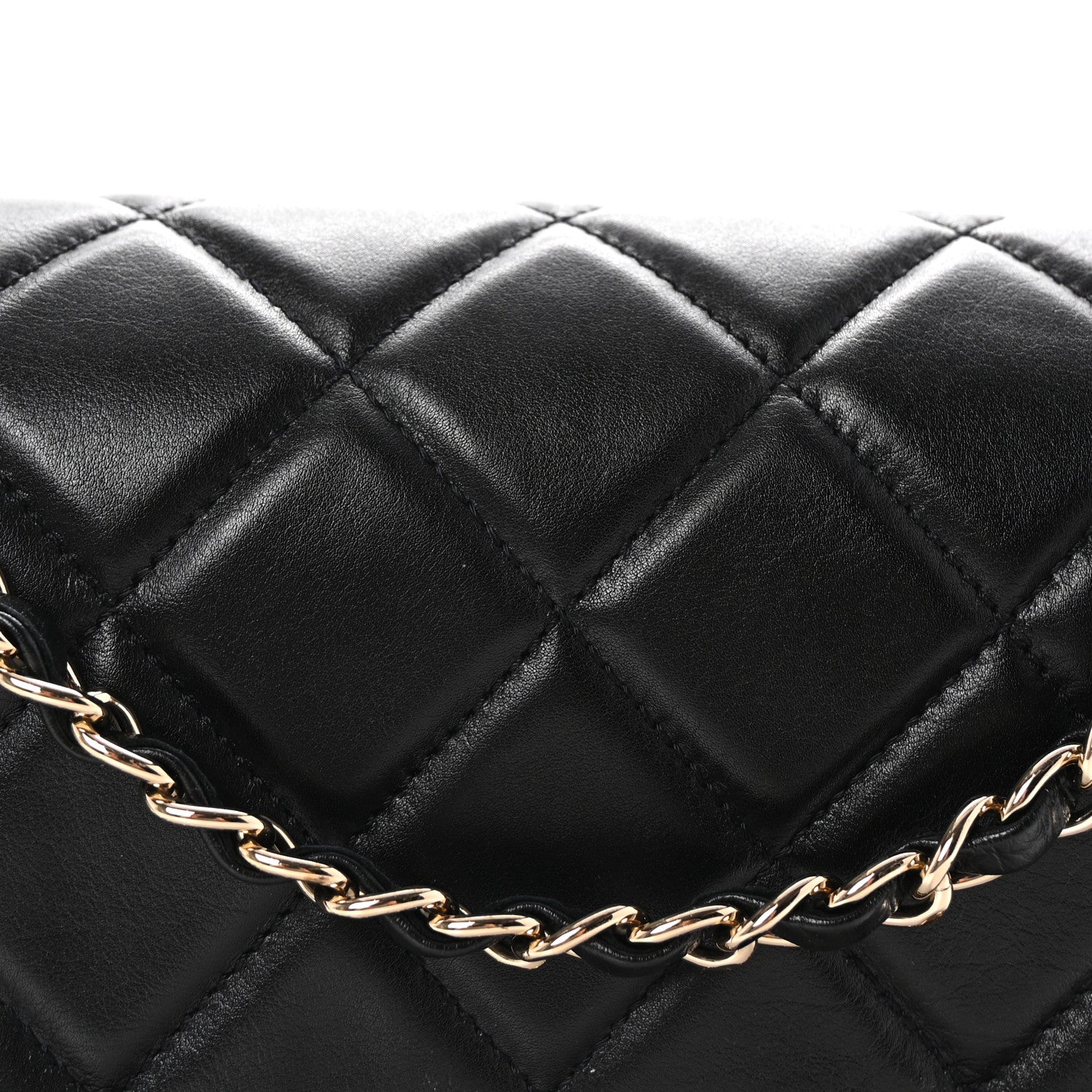 Chanel Crumpled Calfskin Medium Chain All Over Flap Black 8 of 10