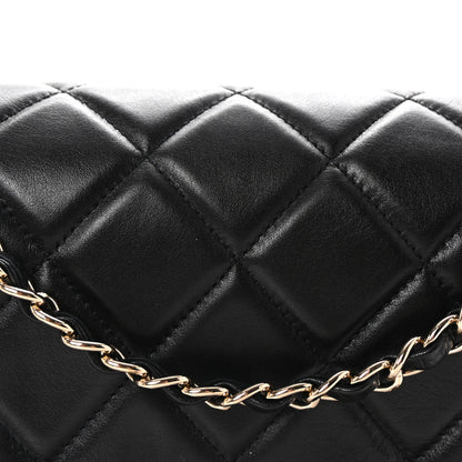 Chanel Crumpled Calfskin Medium Chain All Over Flap Black 8 of 10