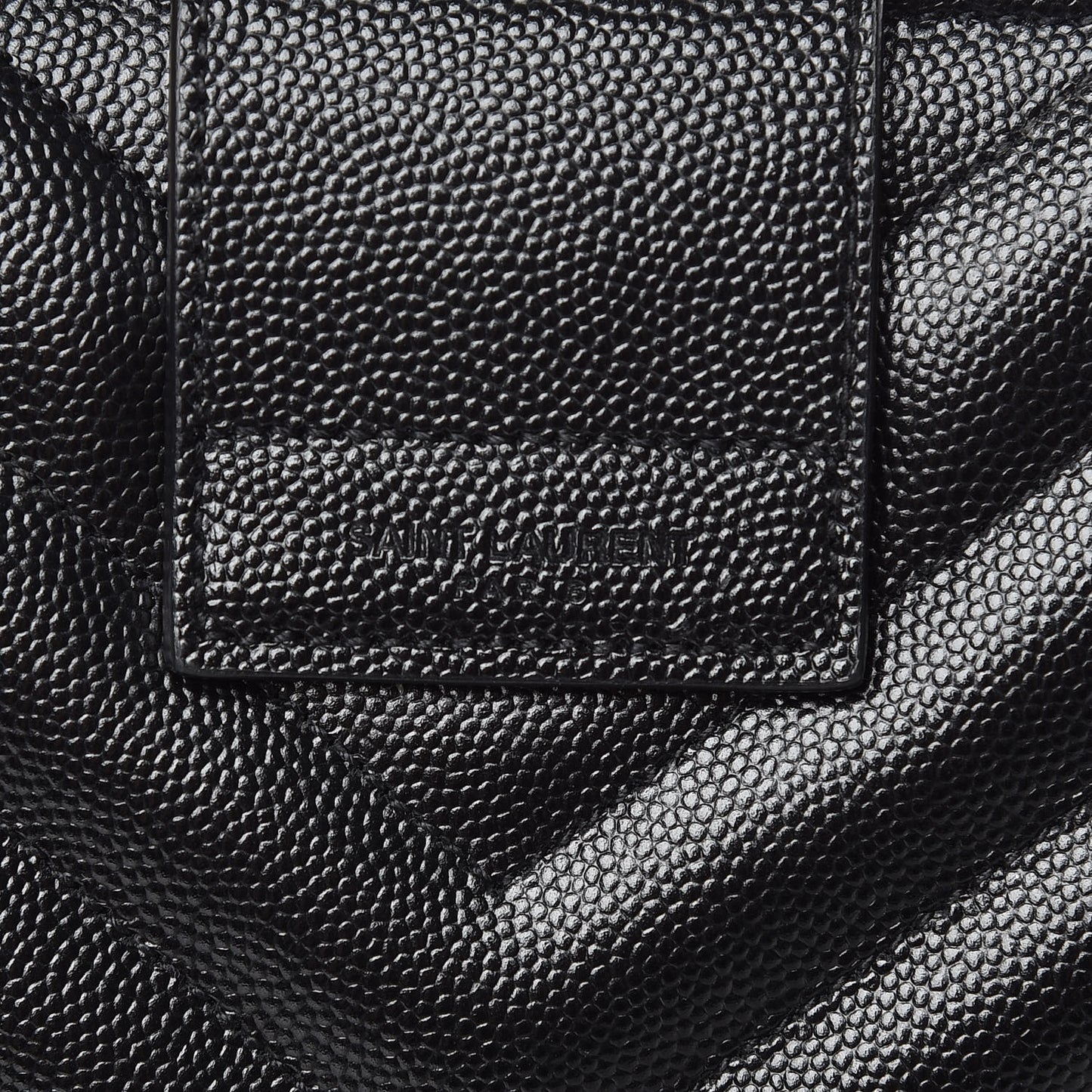 Grain De Poudre Matelasse Chevron Monogram Shopping Bag Black