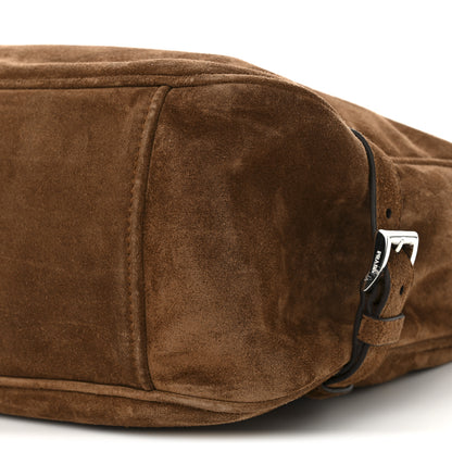 Prada Scamosciato Suede Shoulder Bag Cacao 9 of 9