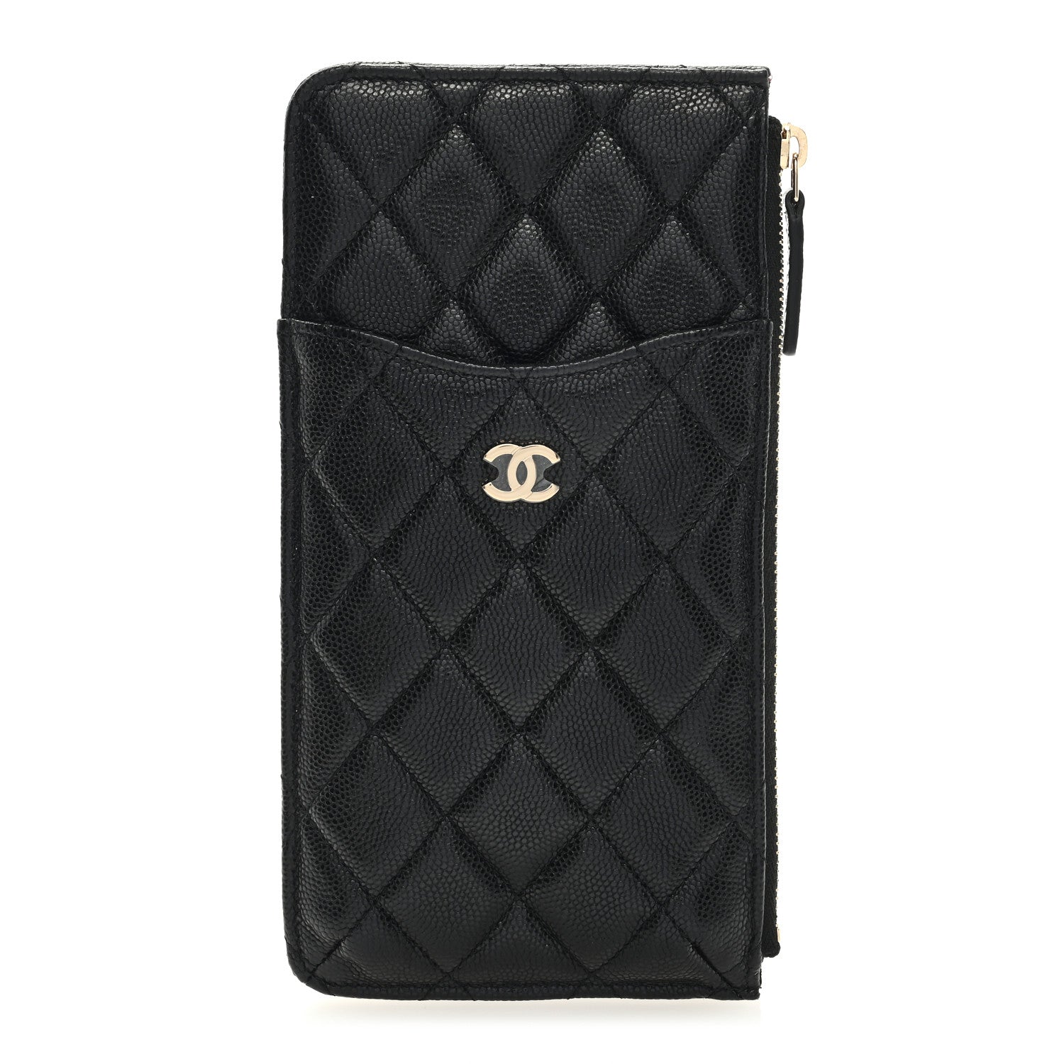 Chanel Caviar Quilted Classic Flat Wallet Pouch Black 1 of 7