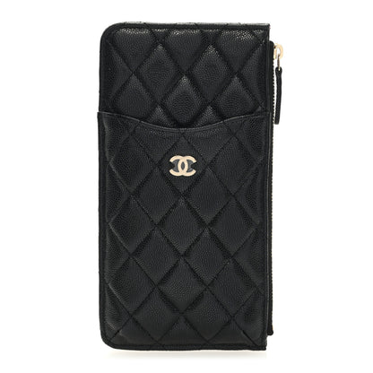 Chanel Caviar Quilted Classic Flat Wallet Pouch Black 1 of 7