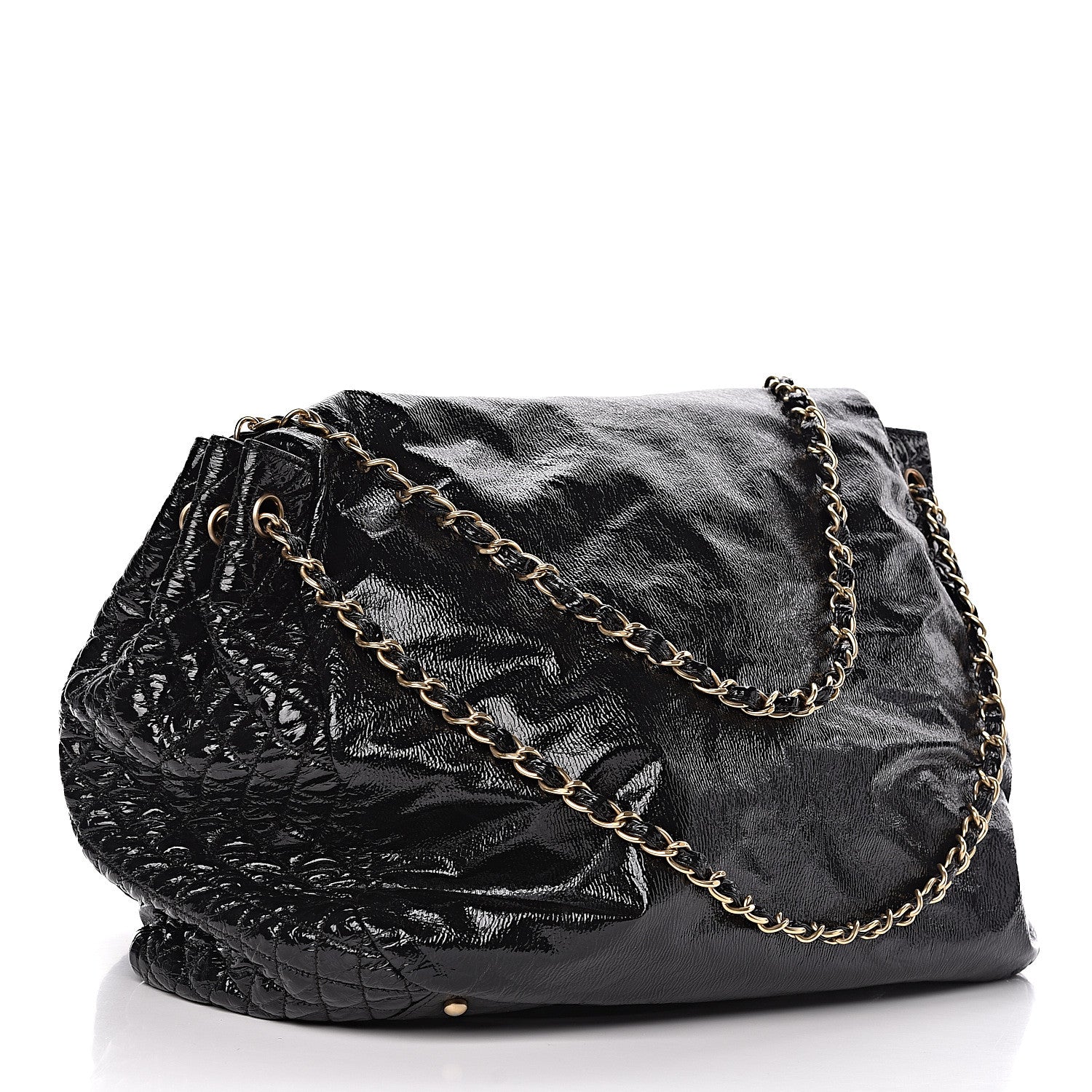 Chanel Vinyl XXL Rock and Chain Flap Black 3 of 12