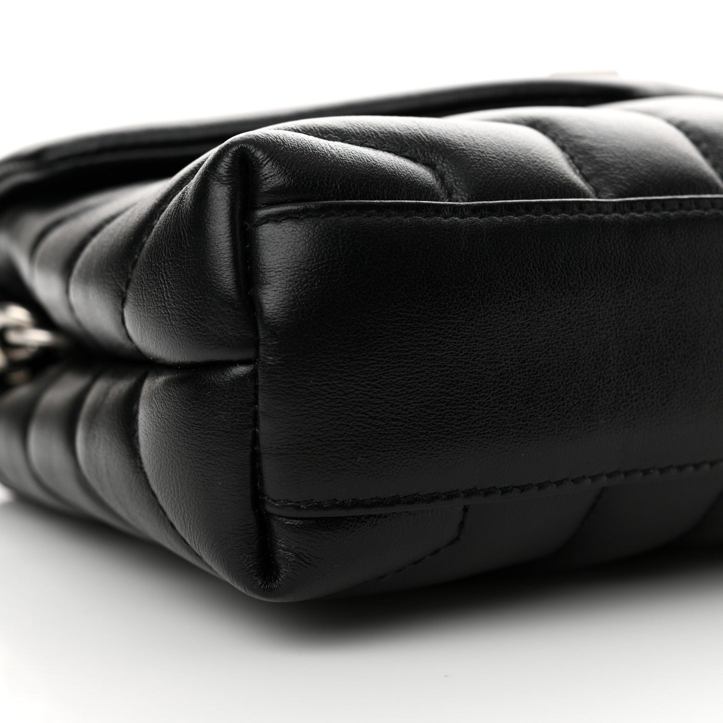 Calfskin Y Quilted Monogram Toy Loulou Crossbody Bag Black