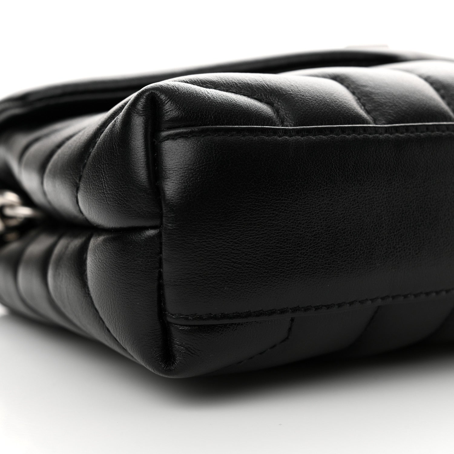 Saint Laurent Calfskin Y Quilted Monogram Toy Loulou Crossbody Bag Black 9 of 10