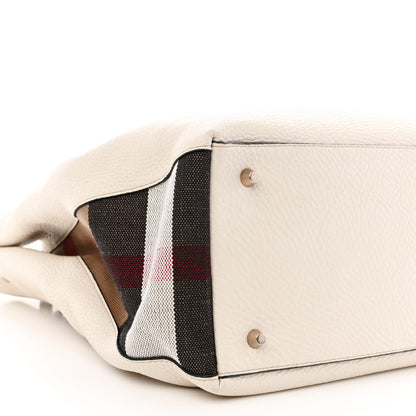 Burberry Grainy Calfskin House Check Medium Maidstone White 11 of 14