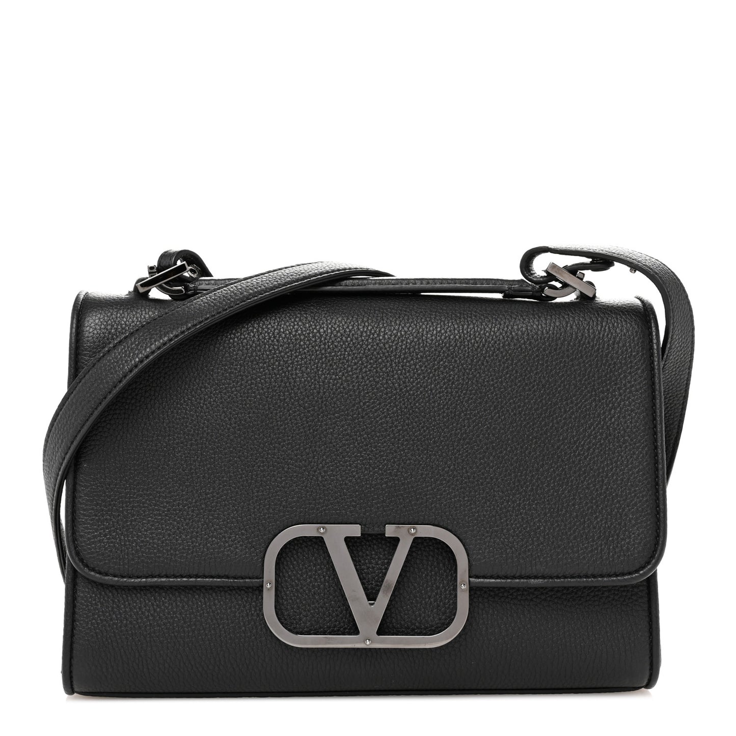 Grainy Calfskin Monochrome Bag Black
