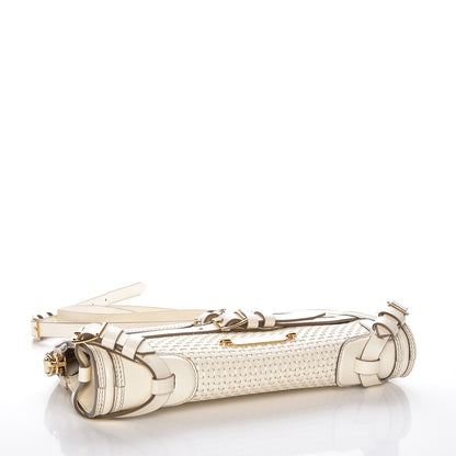 Burberry Bridle Calfskin Woven Alma Clutch White 4 of 13