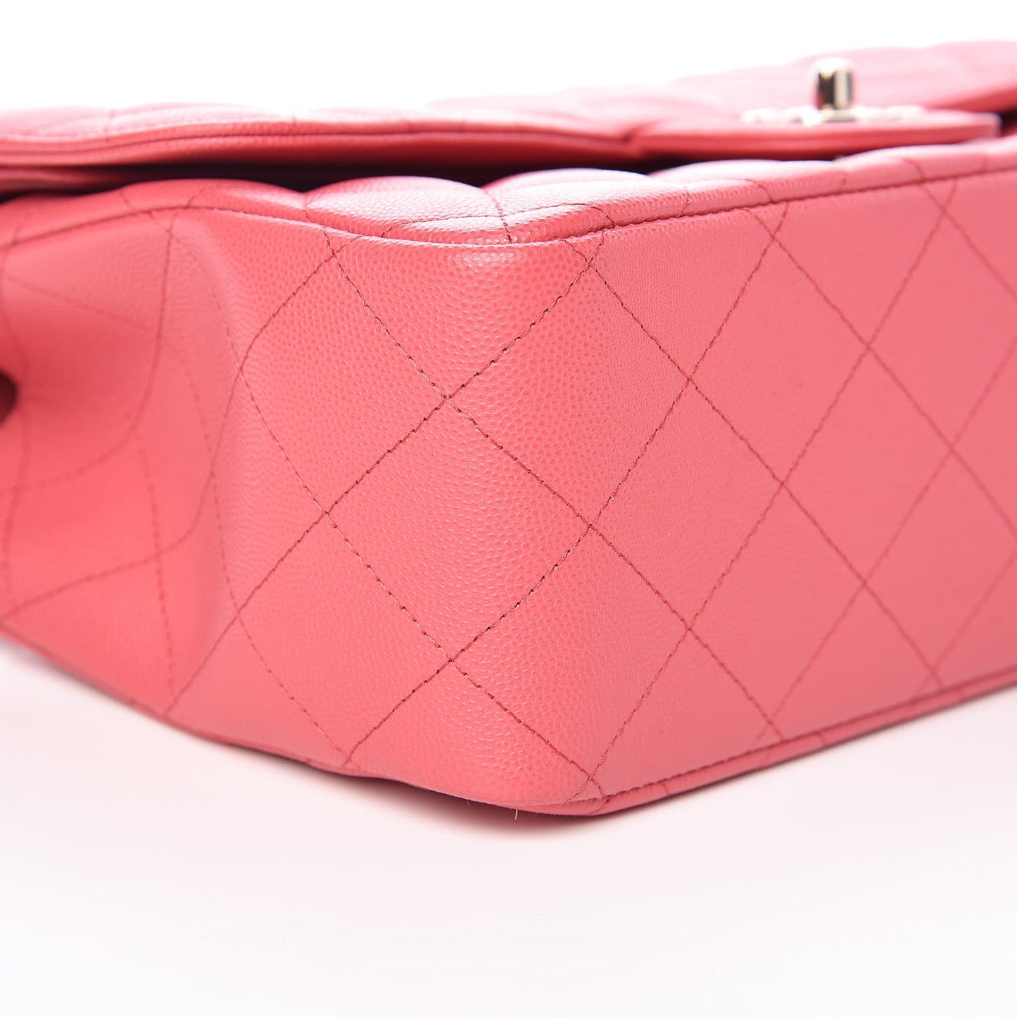 Caviar Quilted Jumbo Double Flap Dark Pink
