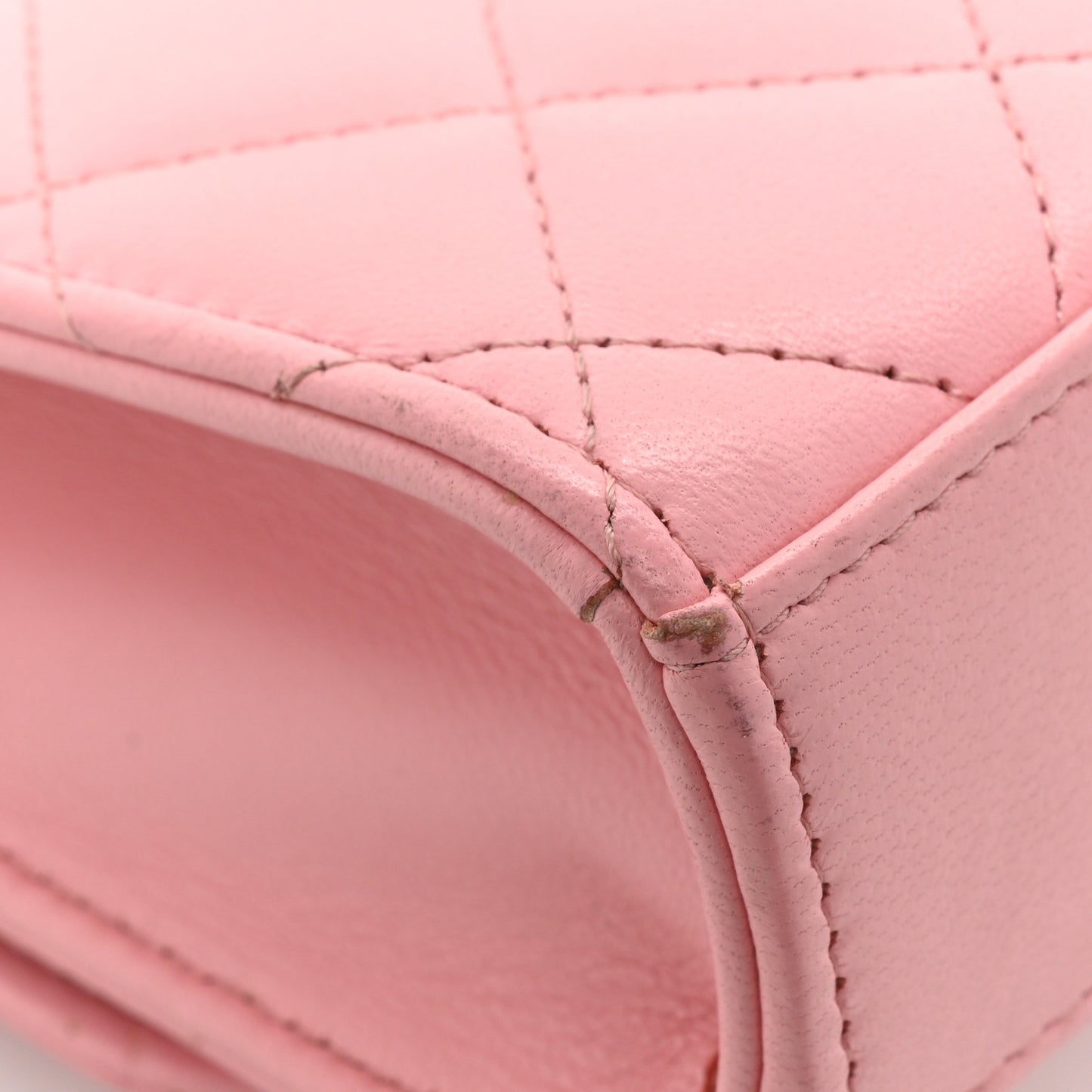 Lambskin Quilted Mini Trendy CC Clutch With Chain Pink