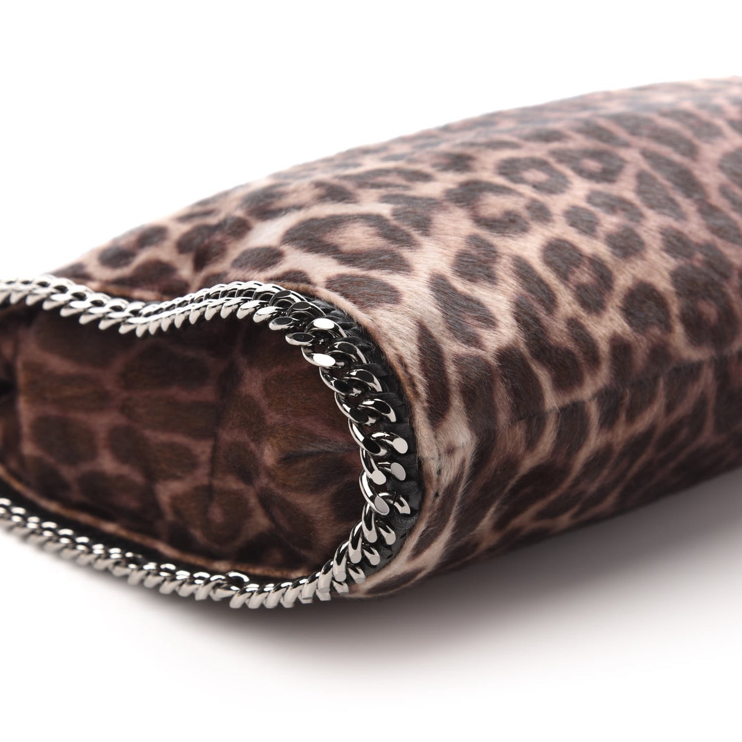 Faux Calf Hair Leopard Print Small Falabella Tote Brown