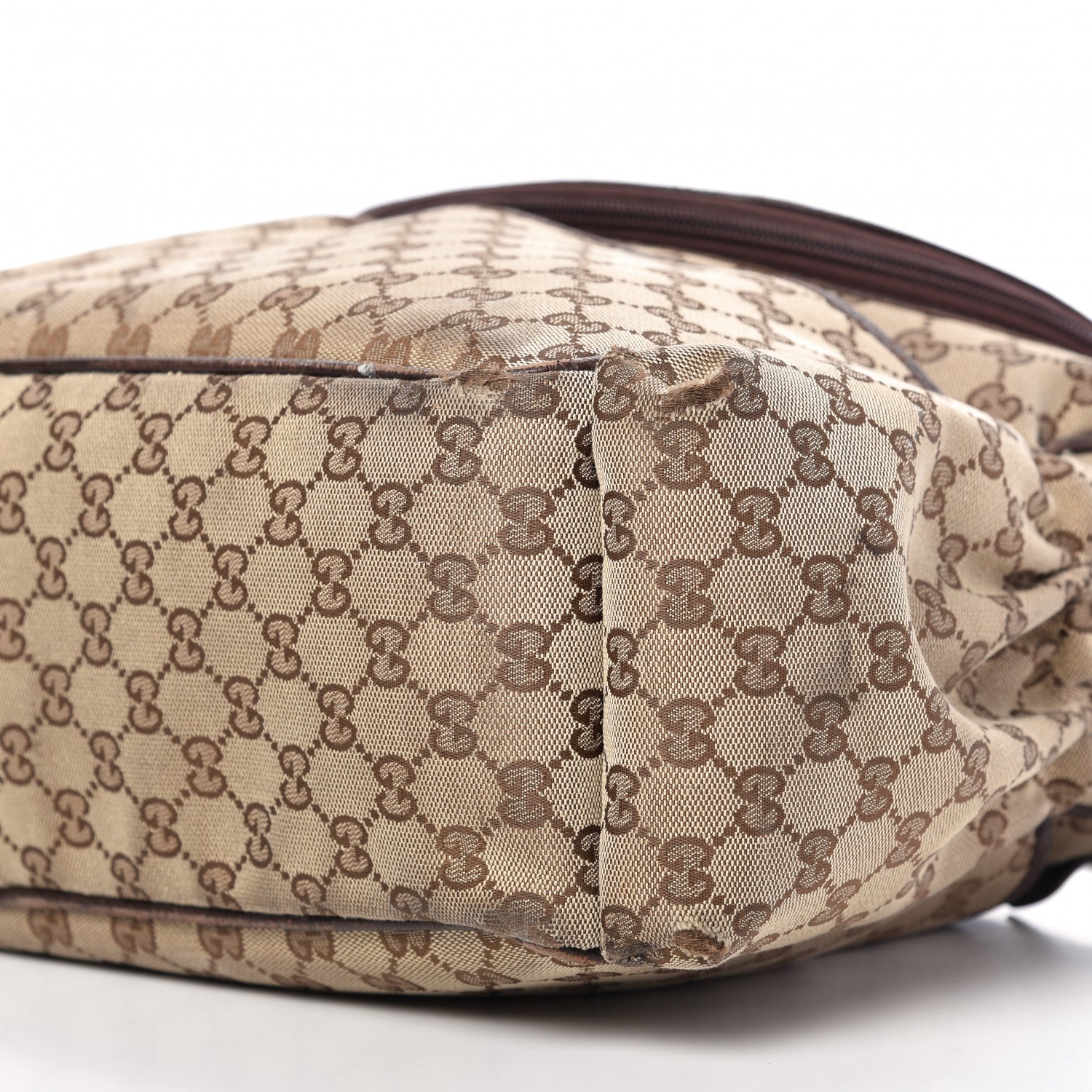 Gucci Monogram Natural Pigskin Large Diaper Bag Beige Ebony Cocoa Dark Chocolate 7 of 14