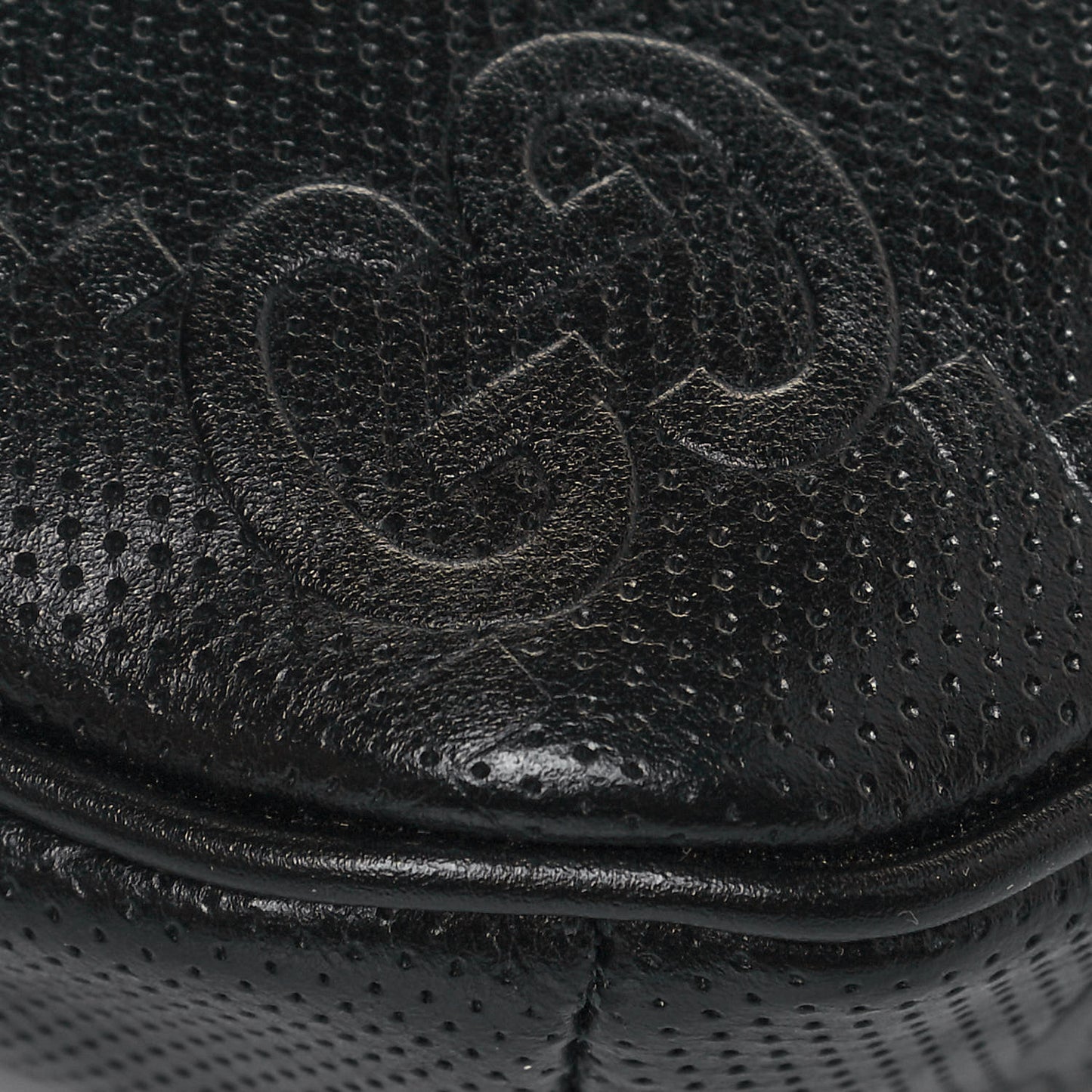 Calfskin GG Tennis Embossed Belt Bag Black