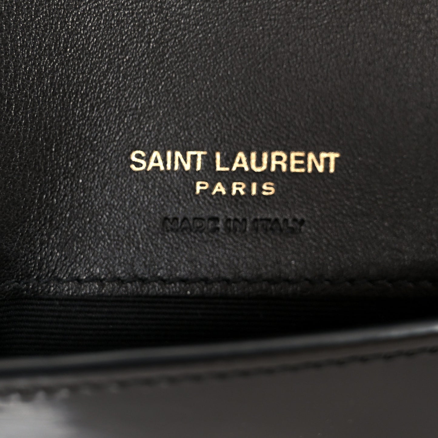 Vernice Diamond Calfskin Monogram Phone Holder Crossbody Black