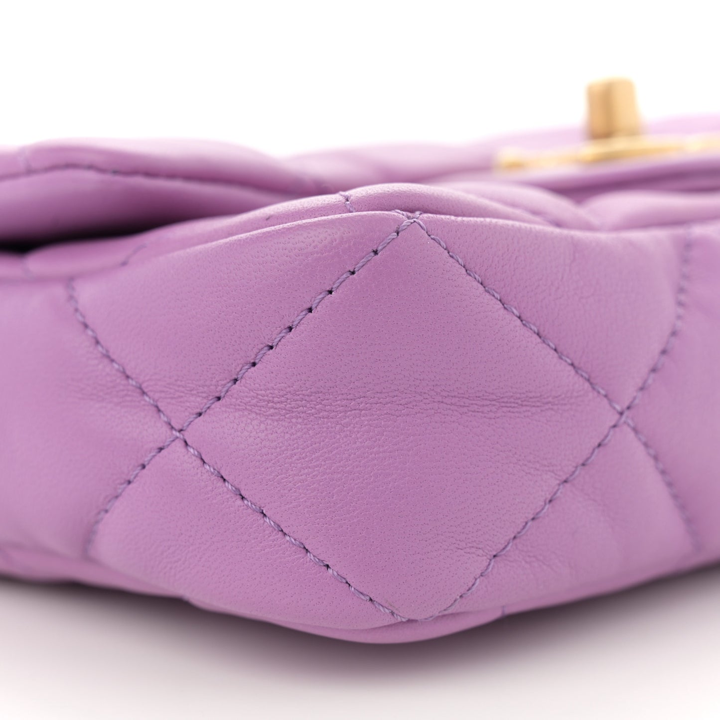 Lambskin Quilted Mini Funky Town Flap Purple