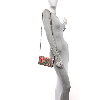 Gucci GG Supreme Monogram Blooms Chain Wallet Beige Multicolor Dry Rose 2 of 15
