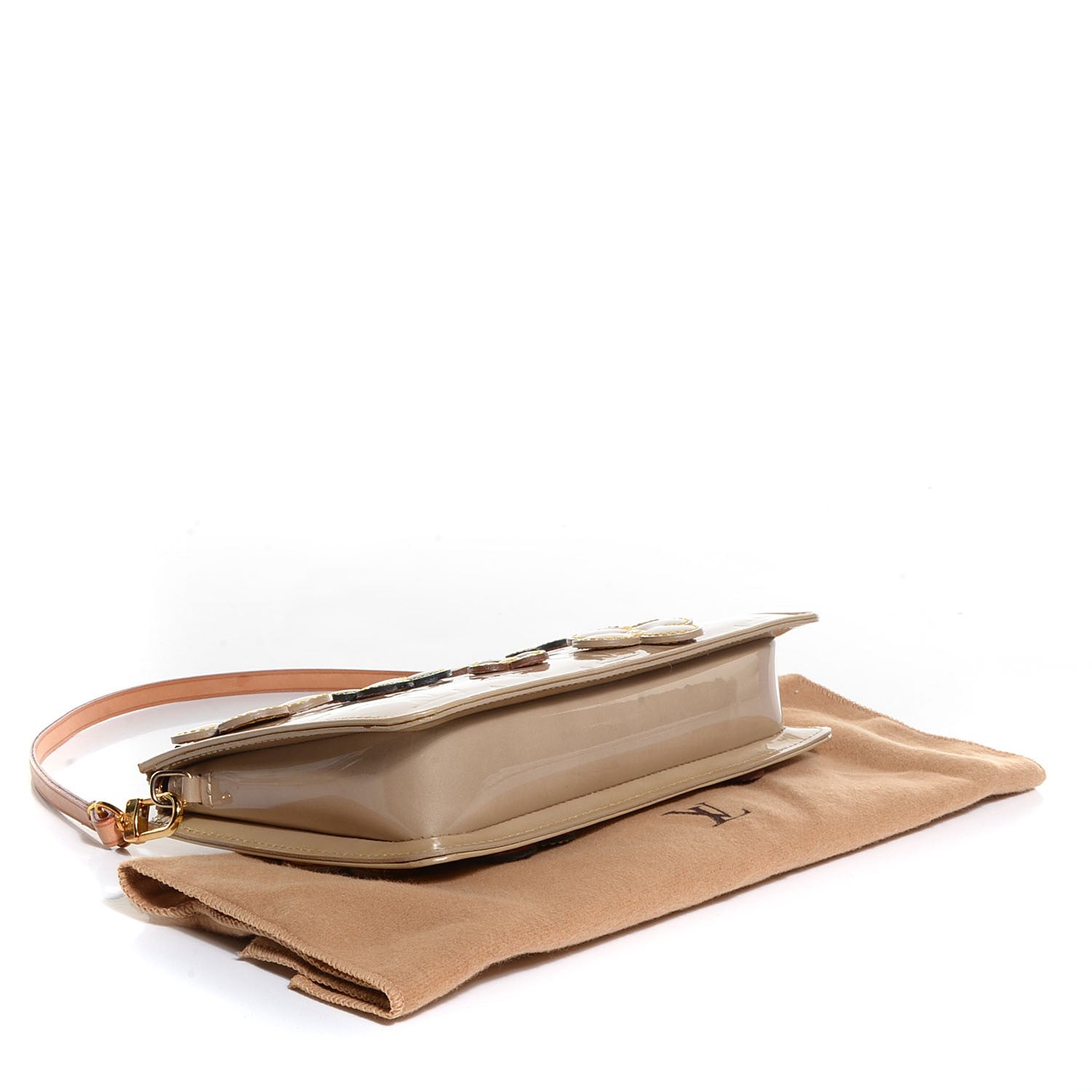 Louis Vuitton Vernis Lexington Fleurs Pochette Beige 4 of 7