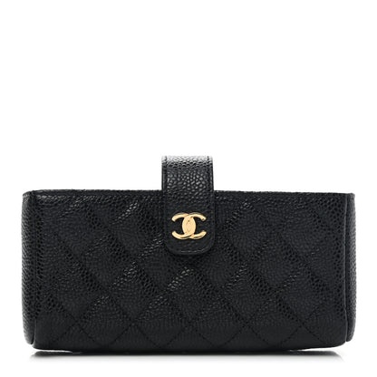 Chanel Caviar Quilted Mini Phone Holder Clutch Black 1 of 8