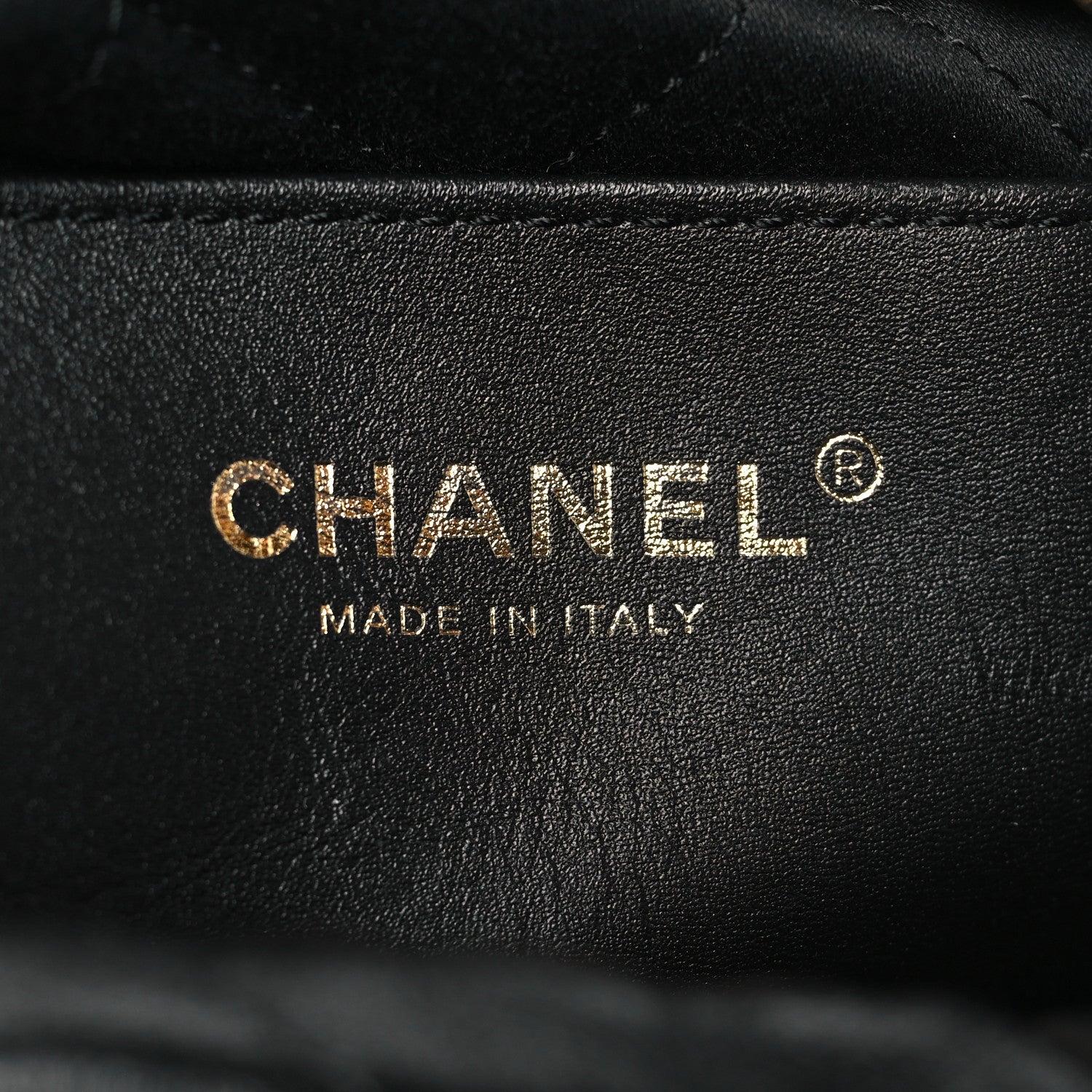 Chanel Shiny Crumpled Calfskin Quilted Pearl Mini Chanel 22 Black 6 of 11