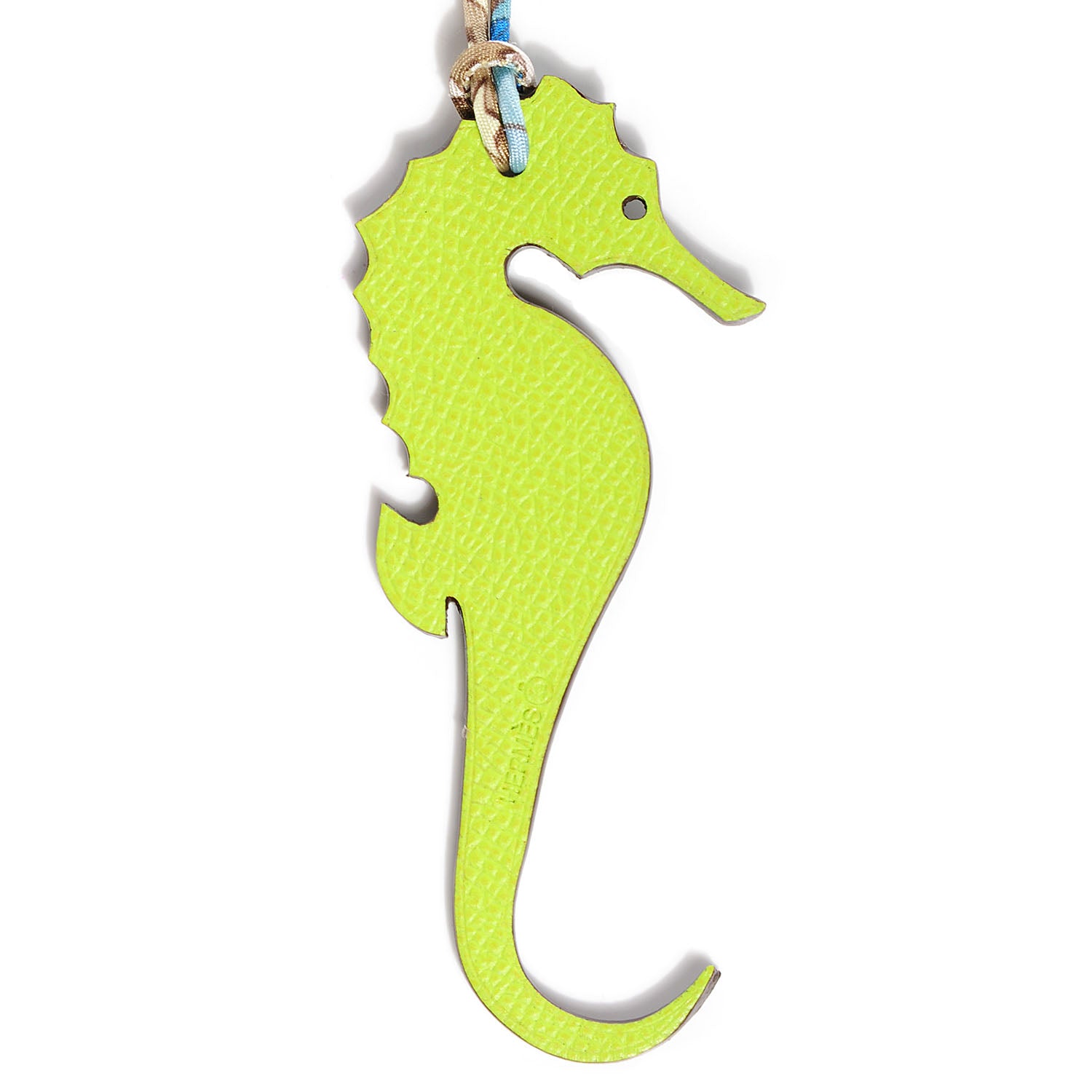 Hermes Togo Epsom Petit H Seahorse Bag Charm PM Kiwi Lichen 3 of 6