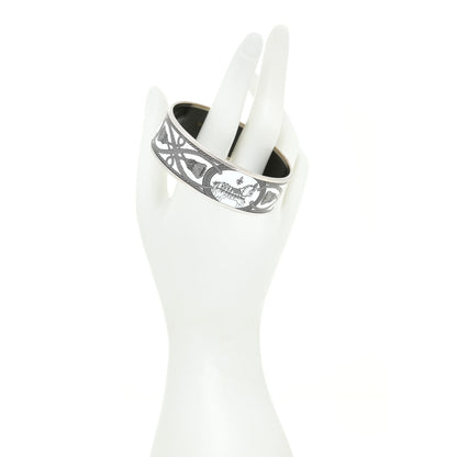 Hermes Enamel Printed Wide Grand Apparat Bracelet 62 White 2 of 6