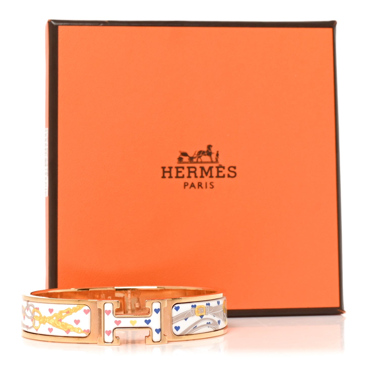 Enamel Narrow Print Brides de Gala Love Clic Clac H Bracelet PM Confettis