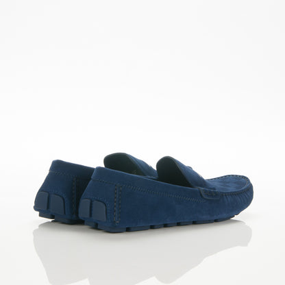 Louis Vuitton Suede Damier Shade Car Moccasin Loafers Blue 4 of 6