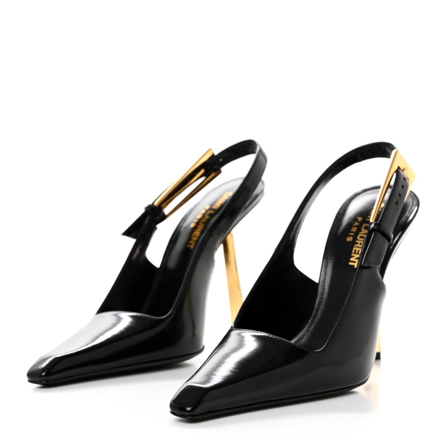 Glazed Calfskin Lee Slingback Pumps 35 Black