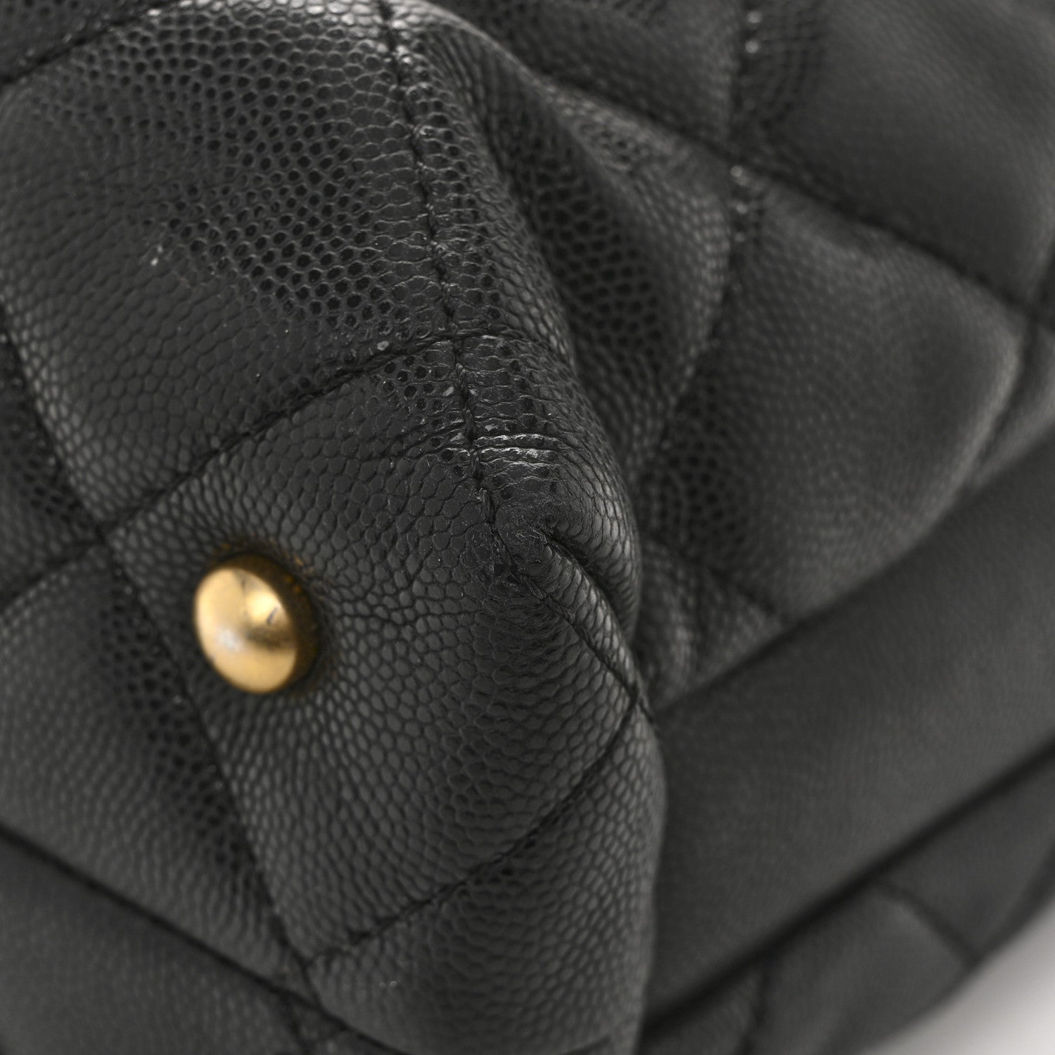Chanel Shiny Caviar Quilted Chain Handle Small Shopping Tote Black 14 of 14