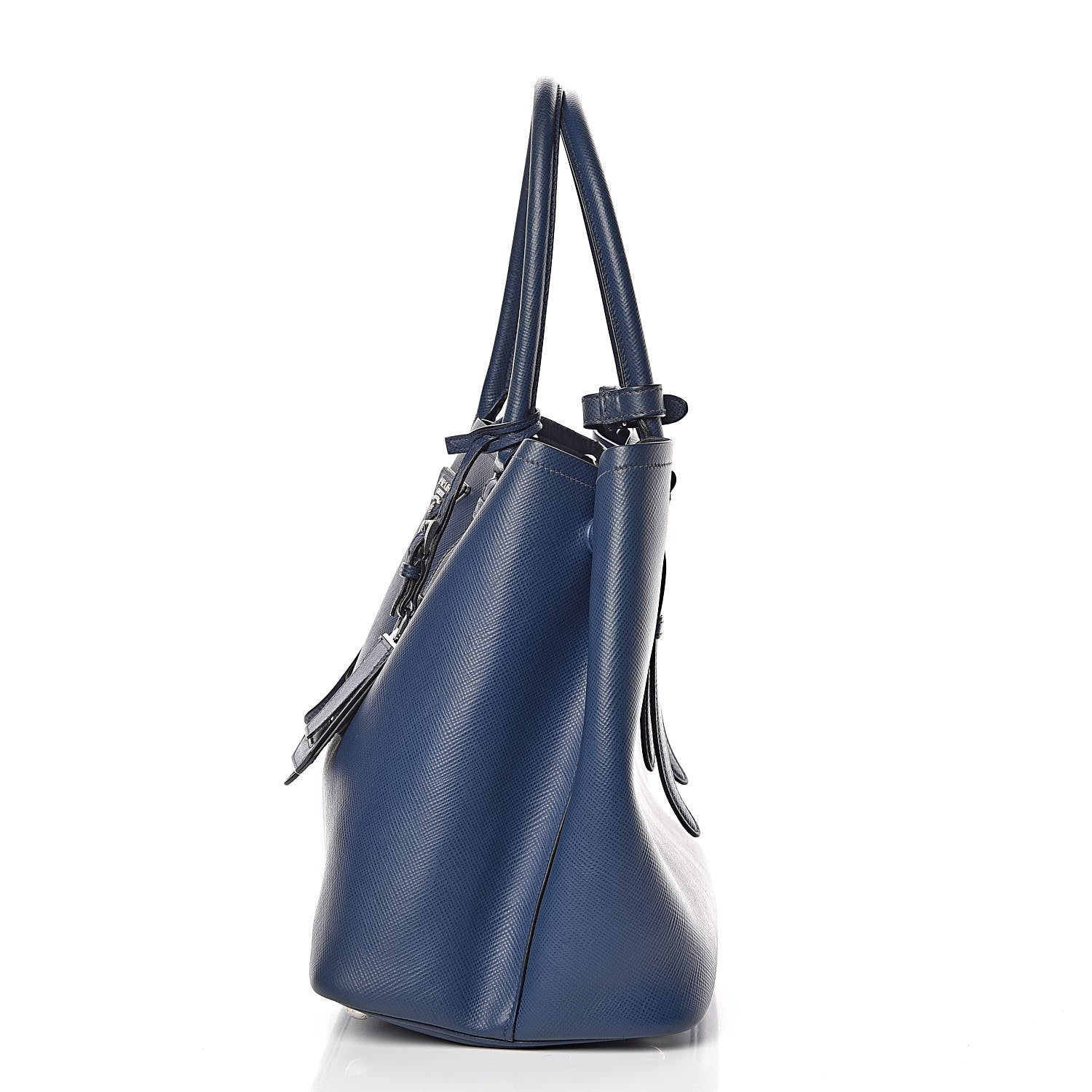 Prada Saffiano Cuir Medium Double Handle Tote Bluette 13 of 28