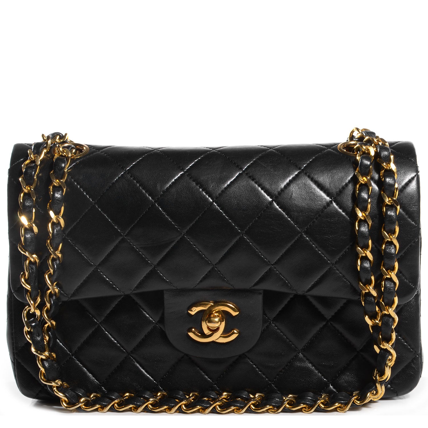 Chanel Lambskin Quilted Small Double Flap Black 1 of 8