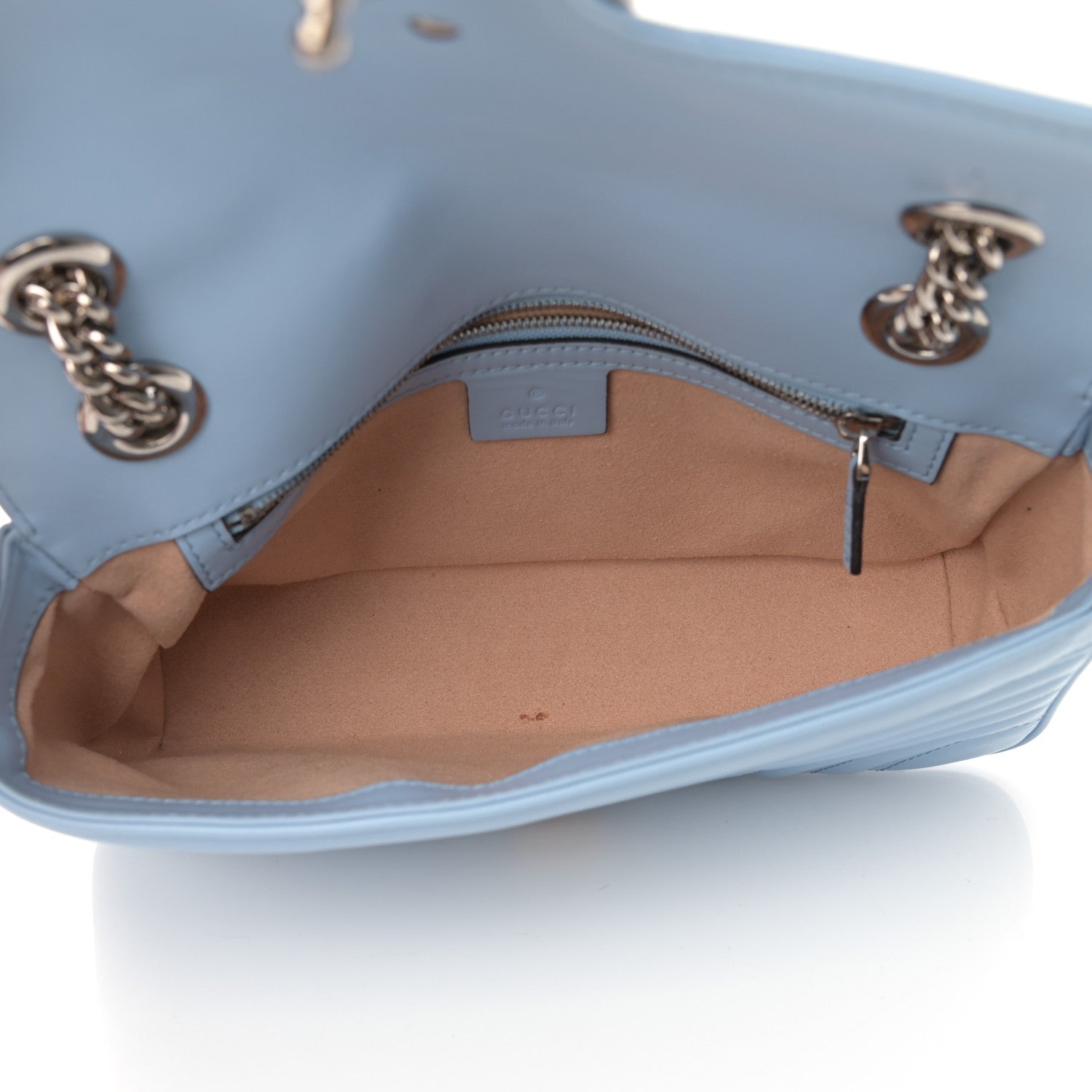 Gucci Calfskin Matelasse Small GG Marmont Shoulder Bag Porcelain Light Blue 5 of 13