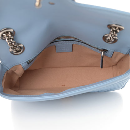 Gucci Calfskin Matelasse Small GG Marmont Shoulder Bag Porcelain Light Blue 5 of 13