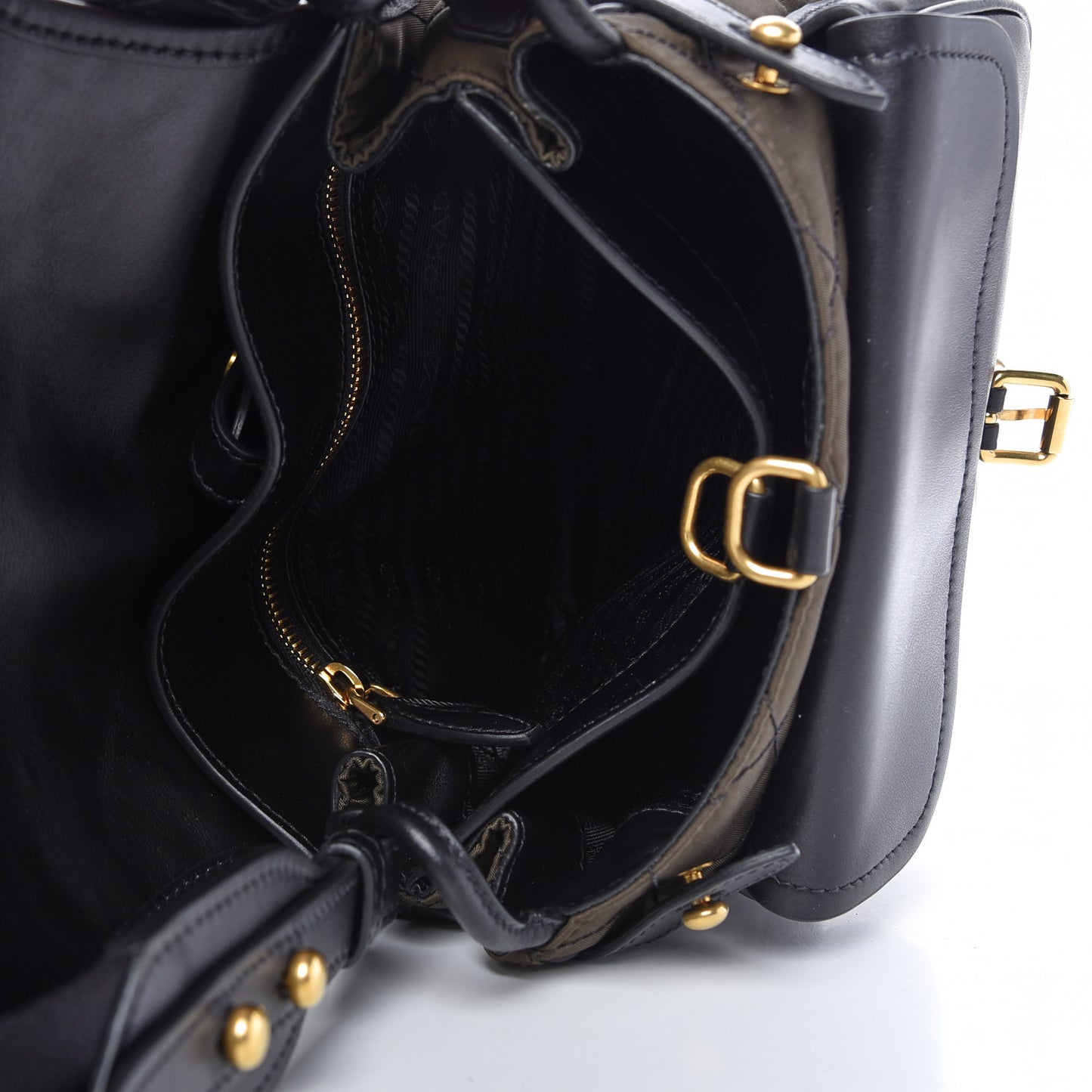 Tessuto Nylon City Calfskin Quilted Crossbody Mimetico Black
